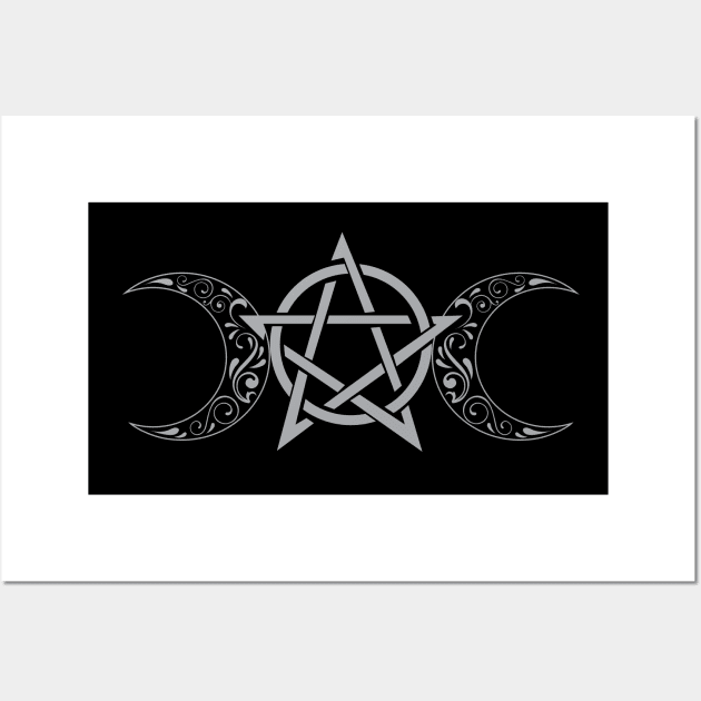 Pentacle and Moon in Grey Wall Art by O GRIMLEY